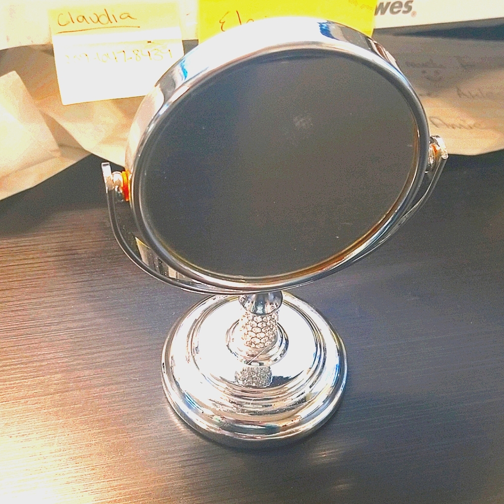 Desktop/vanity double sided mirror